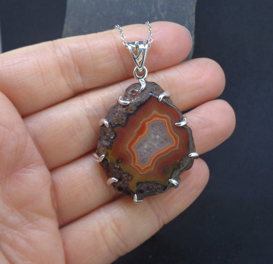 Botswana Agate Sterling Silver Pendant image 1