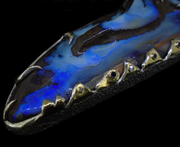 'Dreamtime' - Very Large Opal, Sapphire & Diamond Silver & Gold Pendant image 5