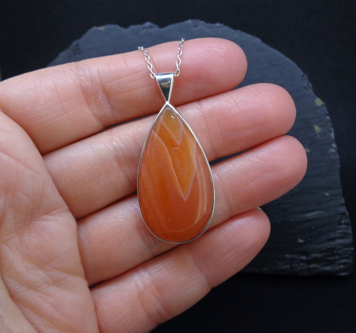 Carnelian Sterling Silver Pendant image 1