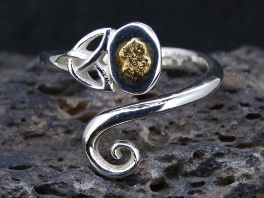 Gold Nugget Sterling Silver Celtic Wrap Ring image 0