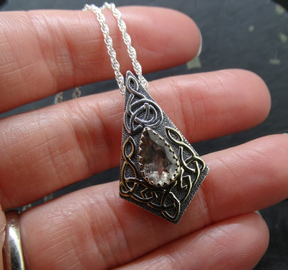 Perthshire Smoky Quartz in a Scottish Gold & Sterling Silver Pendant image 7
