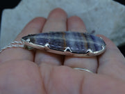 Swiss Amethyst Agate Banded Sterling Silver Pendant image 2