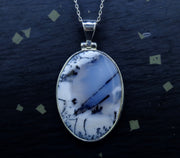 Dendritic Agate Sterling Silver Pendant image 0