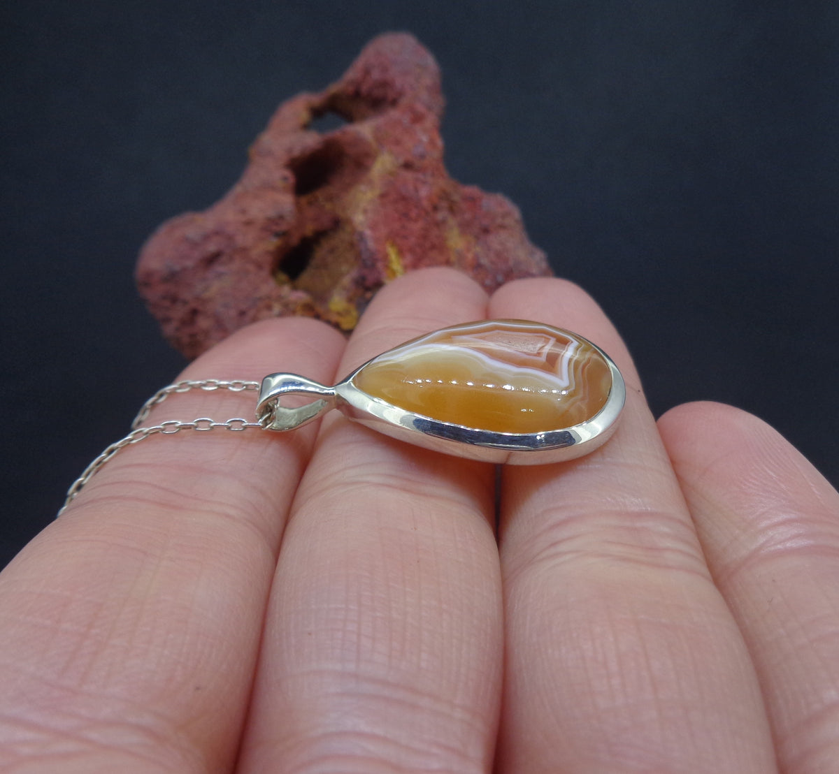 Botswana Agate Sterling Silver Pendant image 4