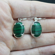 Malachite Sterling Silver Drop Earrings image 1