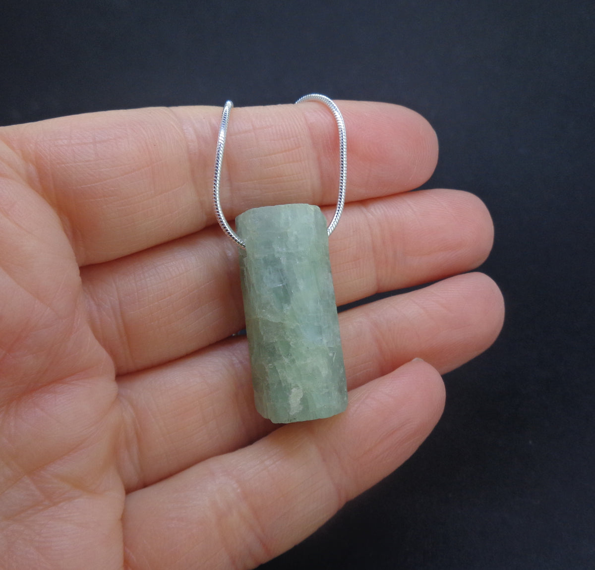 Rough Aquamarine Sterling Silver Necklace image 1