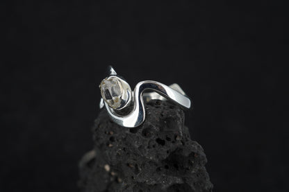 Herkimer Diamond Sterling Silver Wave Ring image 2