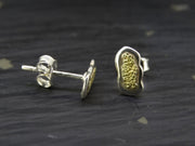 Gold Nugget Sterling Silver Stud Earrings - 8x4mm image 0