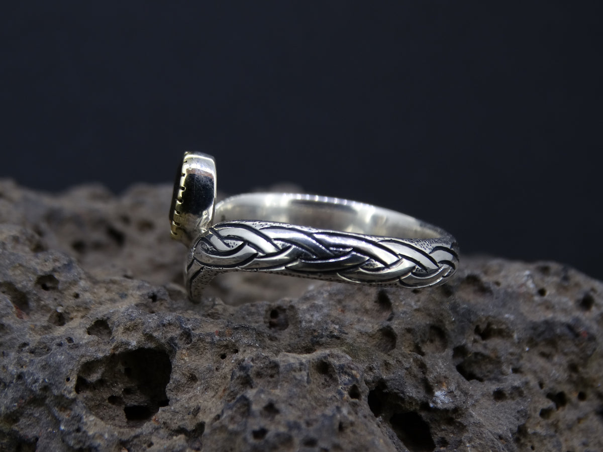 Cairngorm Quartz Scottish Gold and Sterling Silver Wishbone Ring image 4