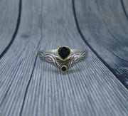 Isle of Lewis Sapphire & Elie Ruby in 18ct Scottish Gold & Sterling Silver Ring image 6