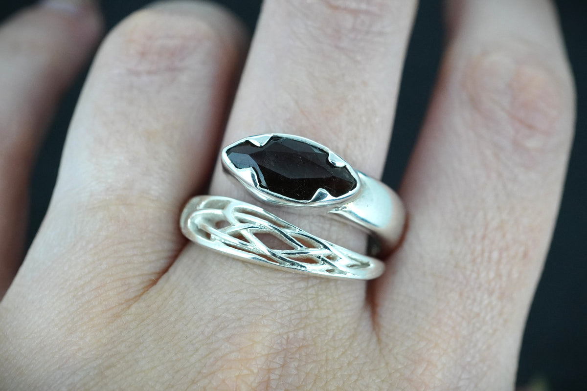 Cairngorm Quartz Sterling Silver Wrap Ring image 1