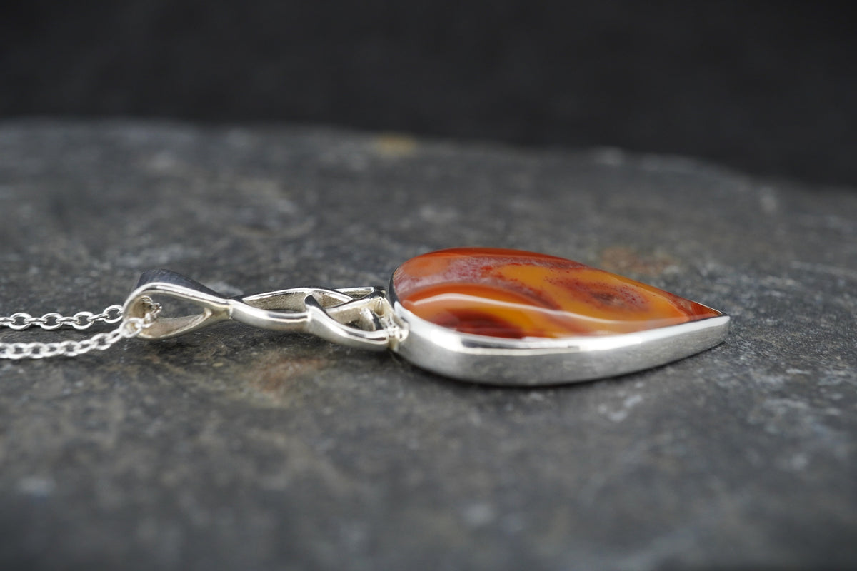 Burn Anne Agate Sterling Silver Celtic Pendant image 2