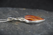 Burn Anne Agate Sterling Silver Celtic Pendant image 2