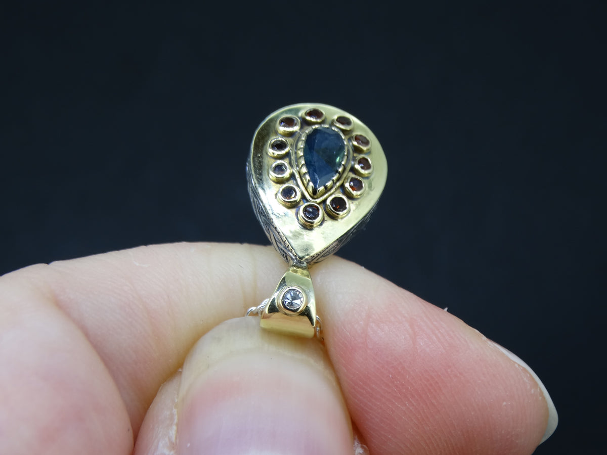 Scottish Sapphire and Elie Ruby Pendant with 14ct Scottish Gold image 1