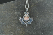 Rare Pink Skye Marble Sterling Silver Thistle Pendant image 4