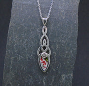 Fordite Sterling Silver Celtic Pendant image 5
