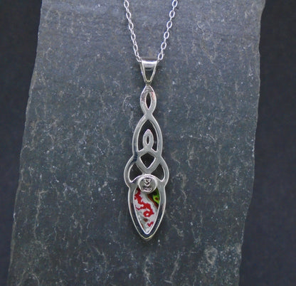 Fordite Sterling Silver Celtic Pendant image 5