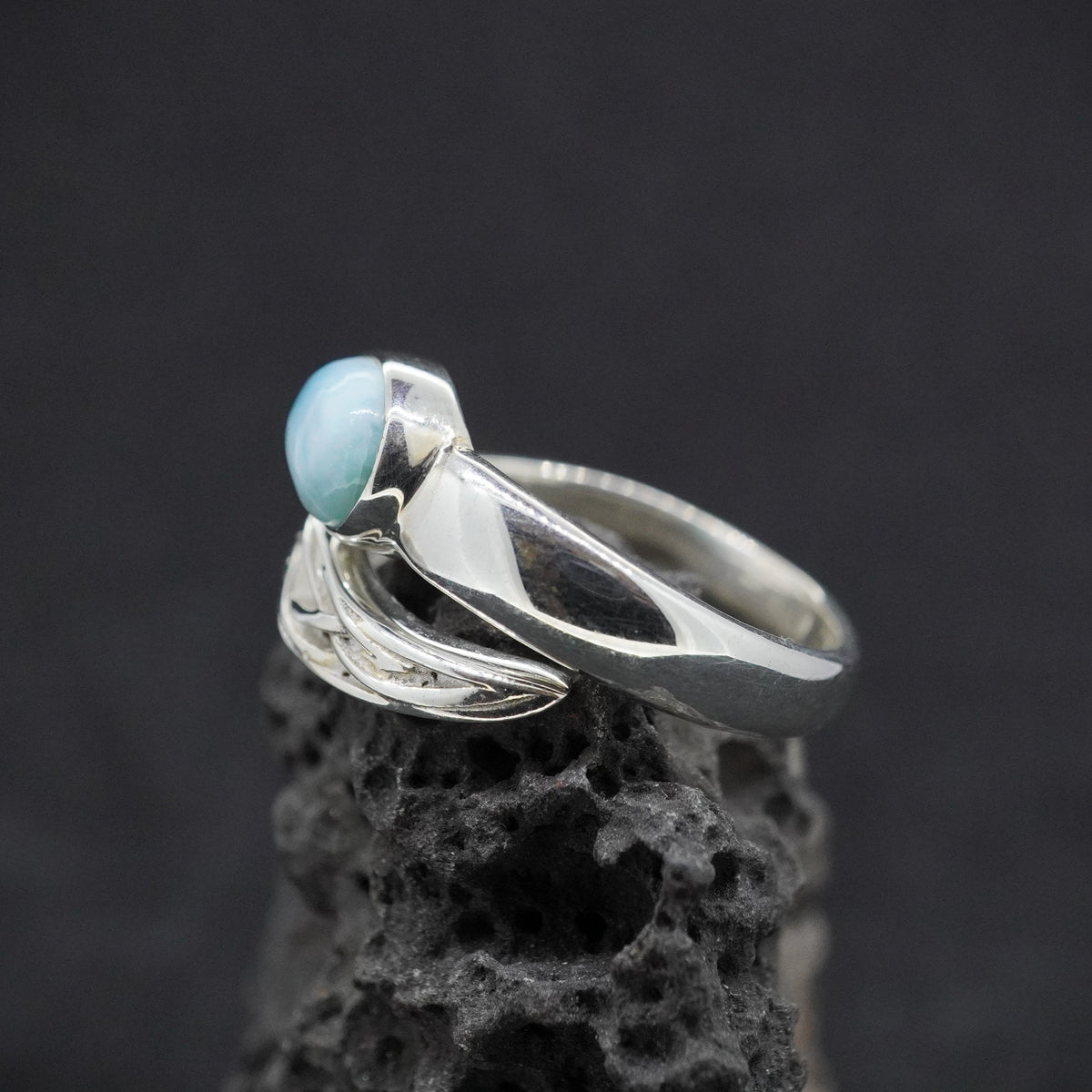 Larimar Celtic Wrap Adjustable Sterling Silver Ring image 3
