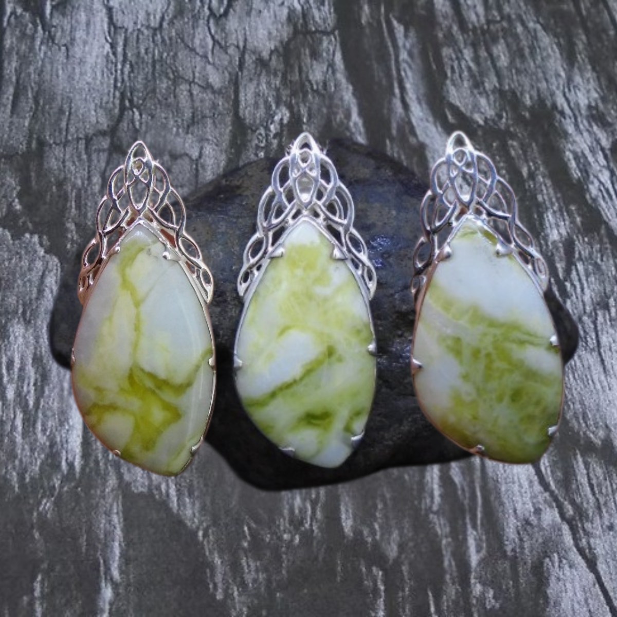 Highland Marble Celtic Waterfall Sterling Silver Pendant image 2