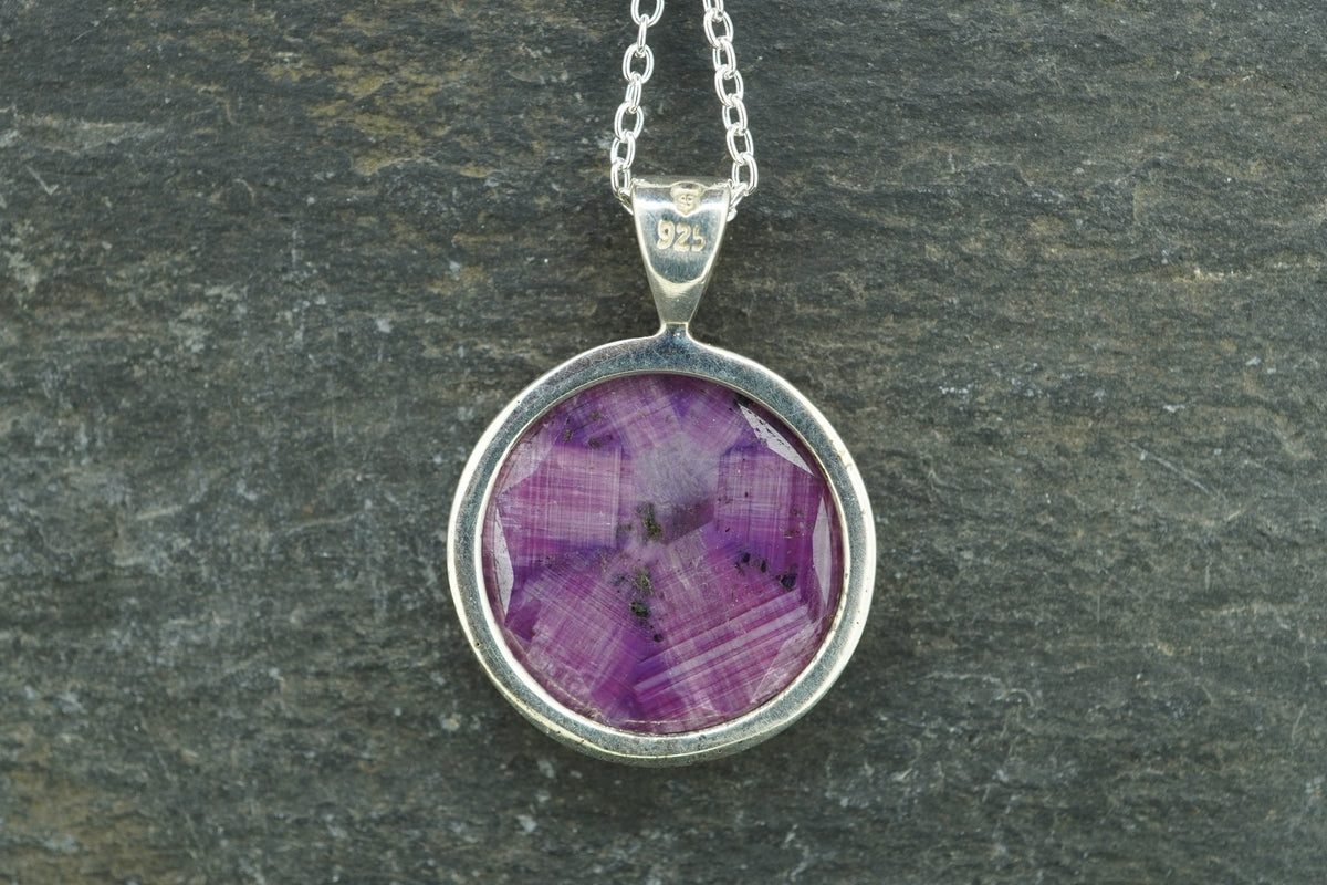 Trapiche Ruby & Diamond Sterling Silver Pendant image 4