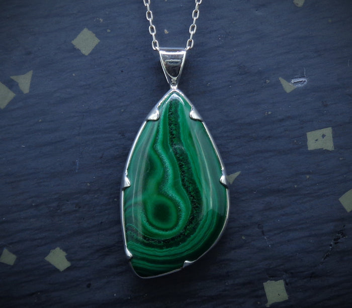 Malachite Sterling Silver Pendant image 0