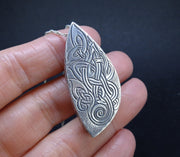'Eilean Ceo' Skye Marble & Peridot, on a Scottish Gold & Sterling Silver Pendant image 4