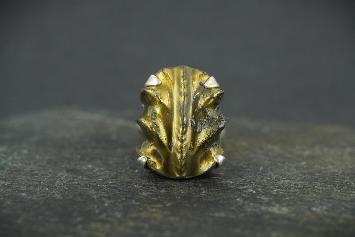 Pyrite Ammonite Sterling Silver Ring image 1