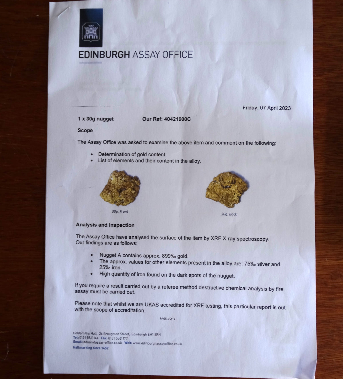 'Highland Star' Scottish Gold Nugget, 2021, 30.25g image 10