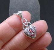 Fordite Sterling Silver Celtic Pendant image 3