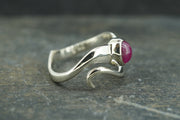 Natural Pink Ruby Sterling Silver Wave Ring image 3