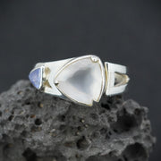 Scottish Chalcedony & Sapphire Sterling Silver Ring image 0
