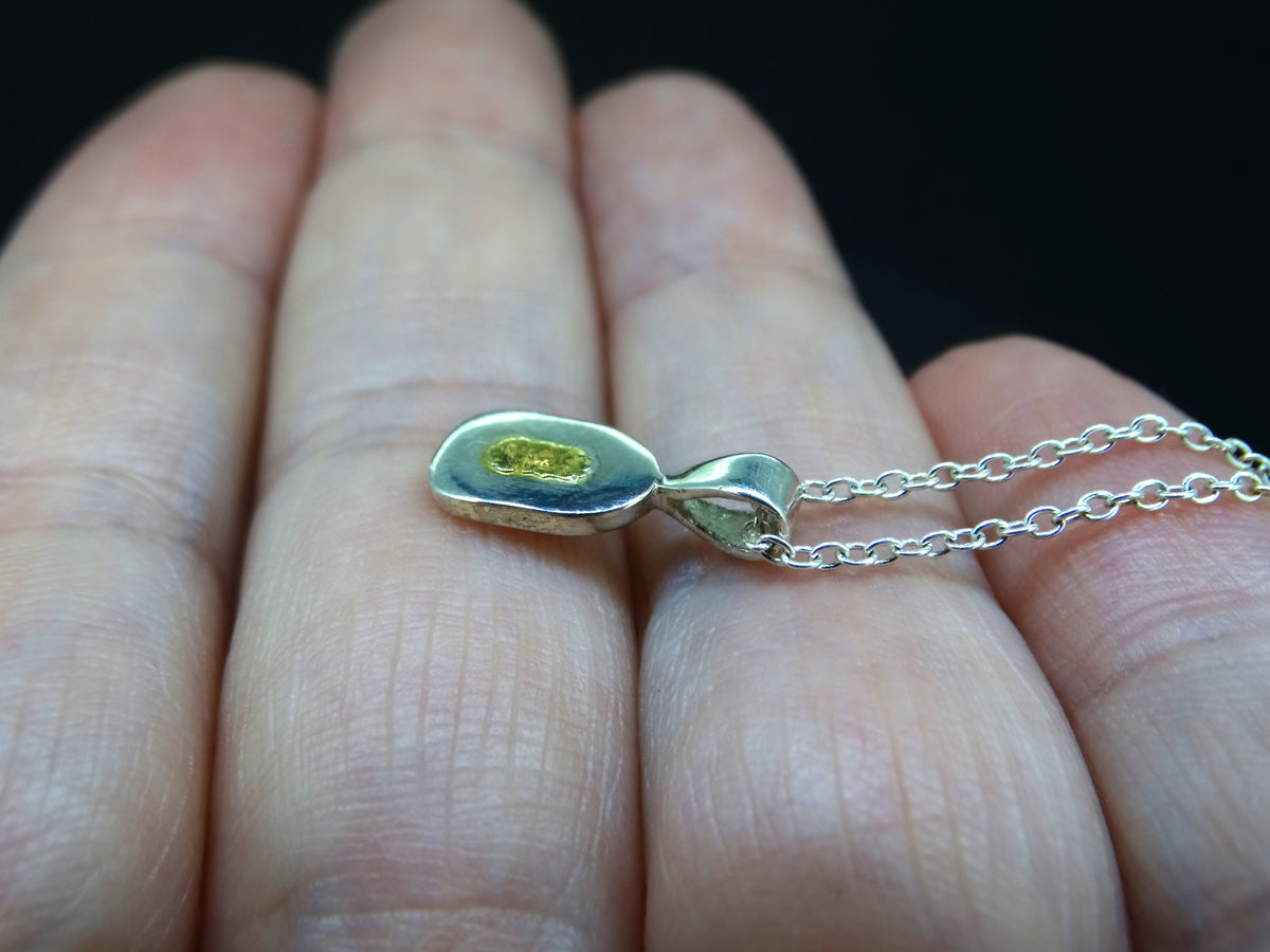 Gold Nugget Sterling Silver Pendant - 15x11mm image 3