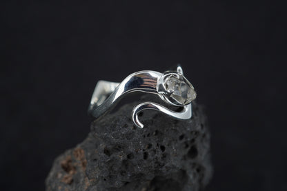Herkimer Diamond Sterling Silver Wave Ring image 3