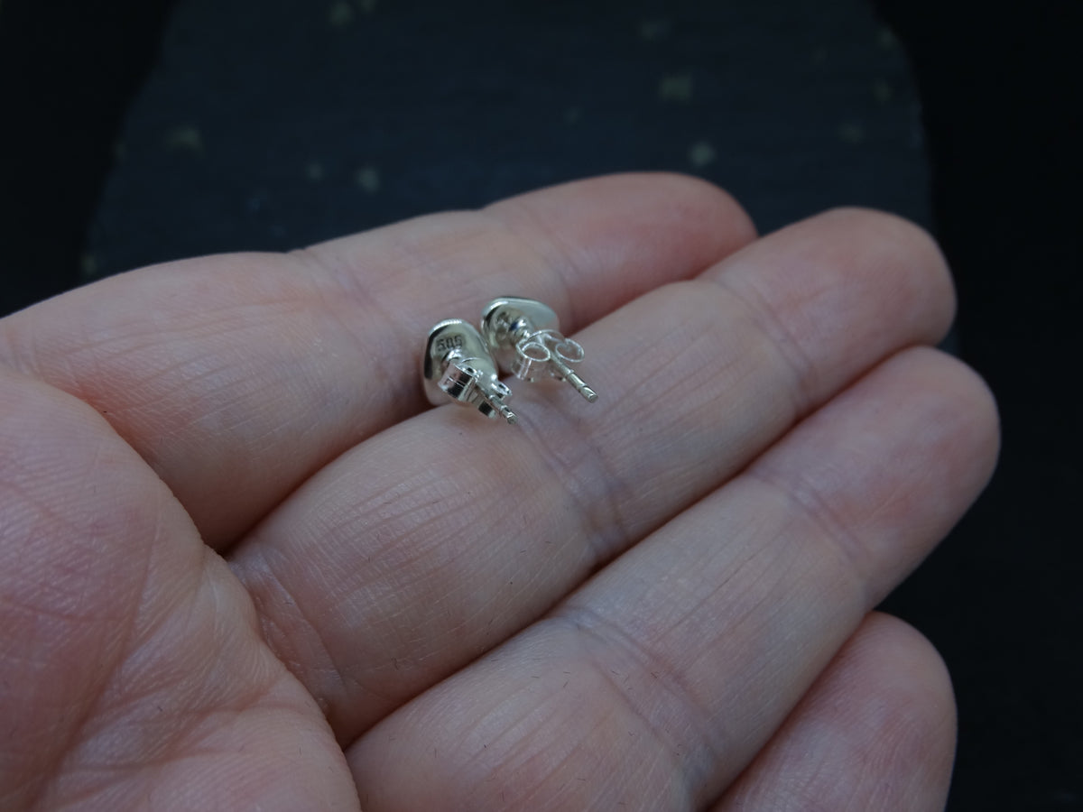 Gold Nugget Sterling Silver Stud Earrings - 7x6mm image 4