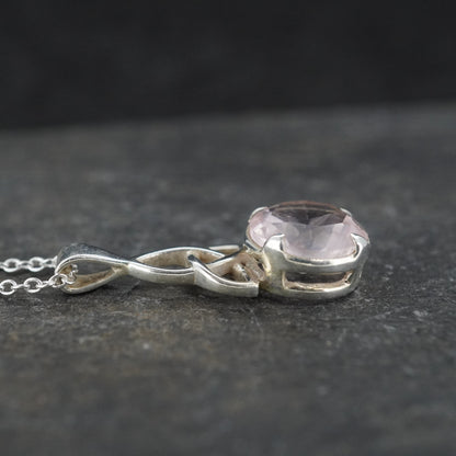 Rose Quartz Sterling Silver Celtic Knot Pendant image 2