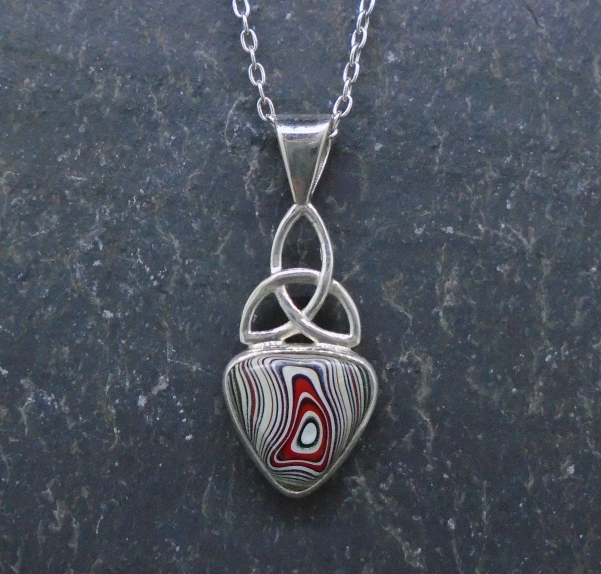 Fordite Sterling Silver Celtic Pendant image 0