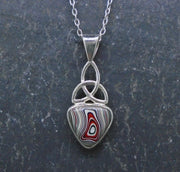 Fordite Sterling Silver Celtic Pendant image 0