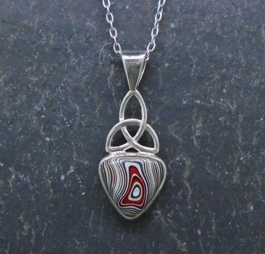 Fordite Sterling Silver Celtic Pendant image 0