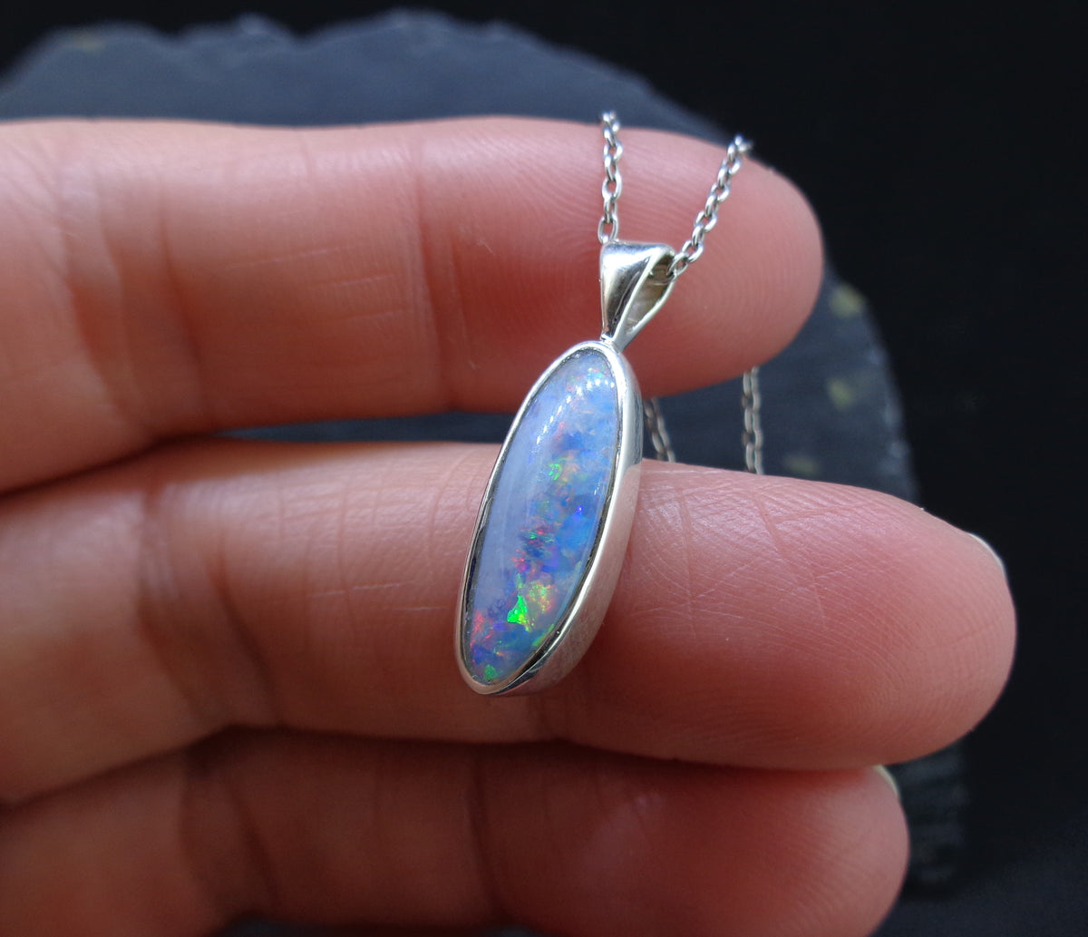 Opal Doublet Sterling Silver Pendant image 4
