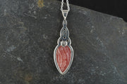 Rhodochrosite Sterling Silver Celtic Pendant image 4