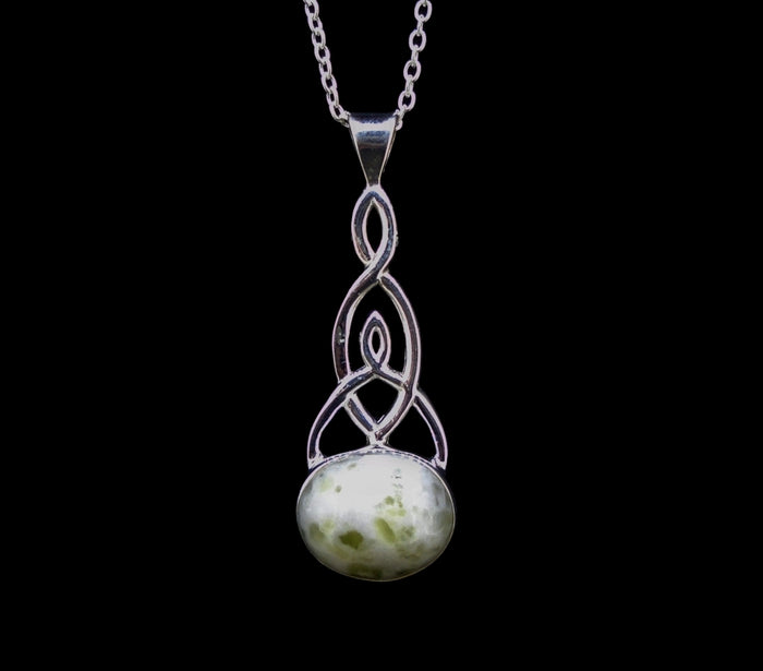 Iona Marble Celtic Knot Sterling Silver Pendant image 0