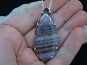 Swiss Amethyst Agate Banded Sterling Silver Pendant image 1