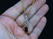 1.5ct Cairngorm Quartz with Scottish Gold Sterling Silver Celtic Pendant image 2