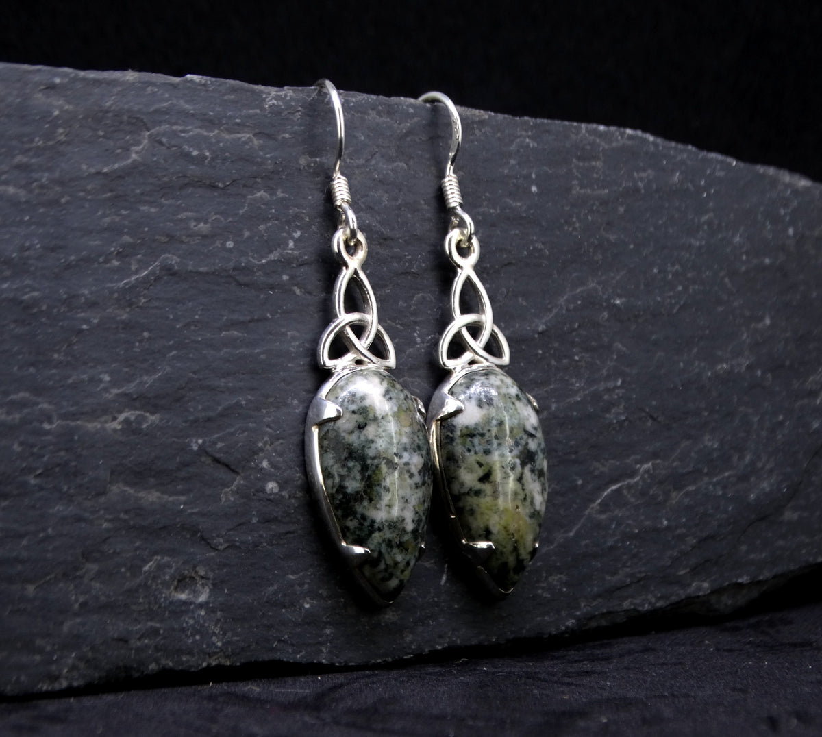 Preseli Bluestone Sterling Silver Celtic Earrings image 2