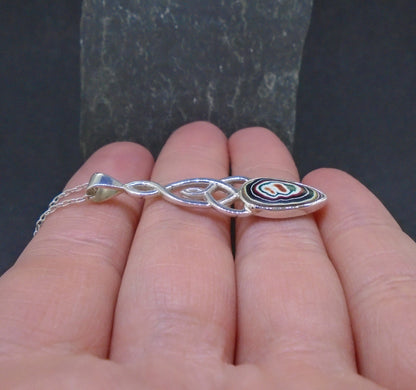 Fordite Sterling Silver Celtic Pendant image 4