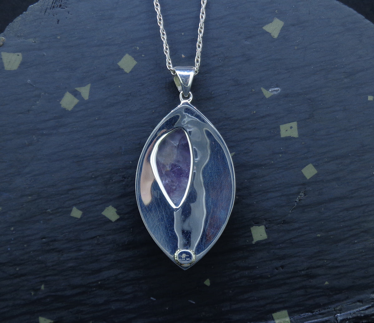 'Jera' Scottish Amethyst, on a Scottish Gold & Sterling Silver Pendant image 7