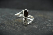 Cairngorm & Loch Tay Smoky Quartz Two Stone Ring image 0
