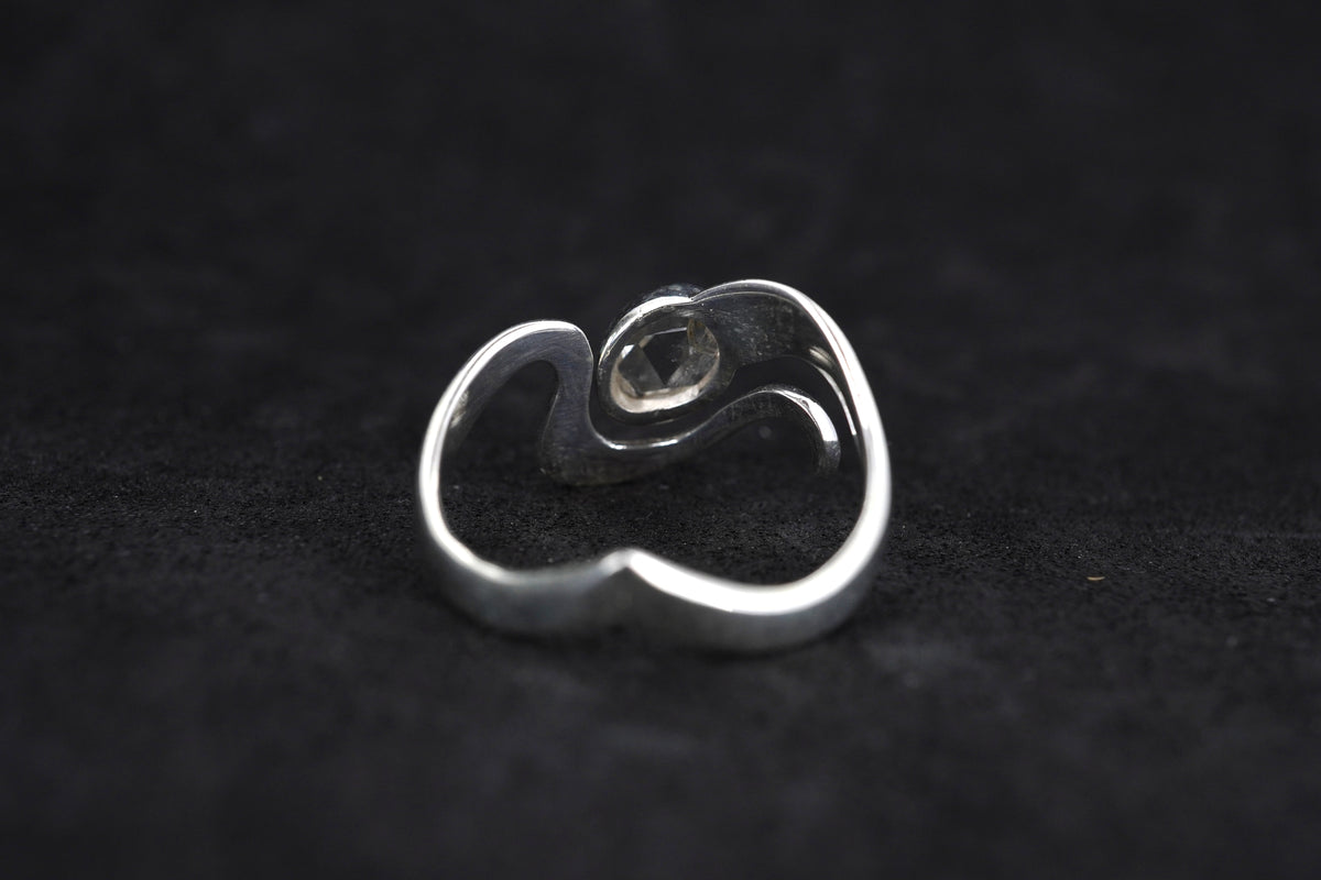 Herkimer Diamond Sterling Silver Wave Ring image 4