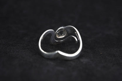 Herkimer Diamond Sterling Silver Wave Ring image 4