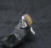 Burn Anne Agate Sterling Silver Celtic Ring image 2